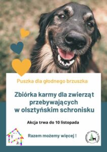 plakat o zbiórce karm