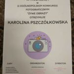 dyplom - wyróznienie w konkursie fotograficznym